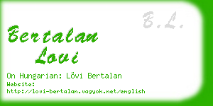 bertalan lovi business card